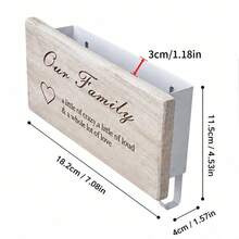 Organizador de llaves de pared de madera & metal con ranura de almacenamiento para control remoto, teléfono, correo & accesorios - Decoración rústica para el hogar - Negro - Ver 9