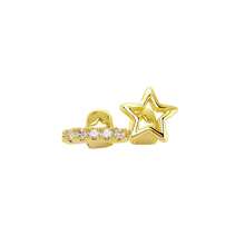 1 pieza Joyería de diente con estrella hueca de diamante de imitación, Grillz de estilo hip hop para mujer, para fiesta en el escenario - Multicolor - Ver 2