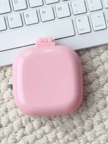 1pc Macaron Folding Mirror-In-One Comb Cute Air Cushion Comb Mini Portable Massage Comb Hairbrush With Built-In Mirror Back To School Makeup Tools, Dormitory Beauty Essentials Foldable Makeup Mirror - Multicolor - View 9