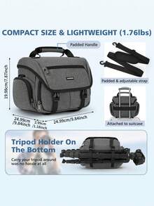 Bolsa para cámara, adecuada para fotógrafos de cámaras DSLR/SLR/sin espejo, bolsa de hombro impermeable para cámara pequeña con soporte para trípode y cubierta contra la lluvia, adecuada para / - Multicolor - Ver 6