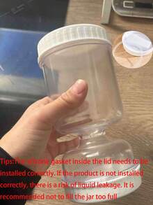 1pc Pickle Jar With Filter Net, Flip Wet/Dry Separation, Leak-Proof, Filtration, Suitable For Pickling Olives, Cucumbers And Other Pickles, Back To School Supplies - Multicolor - View 15