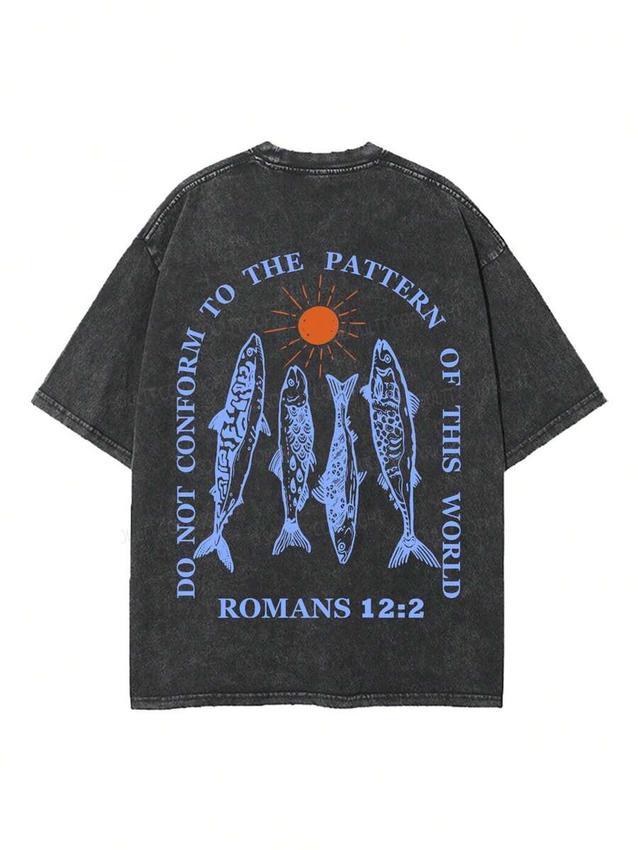 100% Cotton, A T-Shirt With A Unique And Unconventional Print, Suitable For Everyday Wear, A Must-Have For Simple Summer Outfits, A Perfect Gift, Comfortable Short Sleeves For Outdoor Holidays And Sports, A Gift T-Shirt, A Gift For The Holidays. - 黑色 - 查看 1