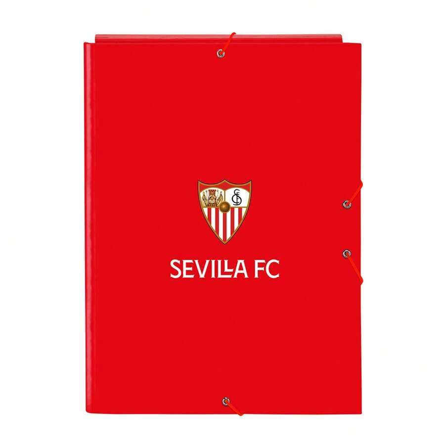Sevilla FC 塞維利亞足球俱樂部文件夾,尺寸 26 x 33.5 x 2.5 公分(2.2 公升),附 3 個內頁,硬質封面,彈性封口,學校文件和筆記文件夾,官方授權 - 免費送貨 ✅ 西班牙大陸地區 24/48 小時送達 - 3 個翻蓋 (3) - 查看 1