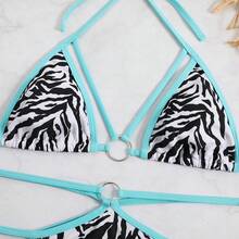 2026 Sexy New Striped Drawstring Strap Two-Piece Bikini - Image Color - View 6