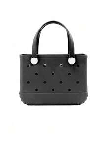 1pc Large Capacity Practical EVA Beach Tote Bag, EVA Women's Beach Handbag With Breathable Holes - Lightweight Durable Solid Color Open Design, Large Waterproof Washable Sturdy Open Tote Bag, Suitable For Beach, Pool, Sports, Pool Side, Shopping And Picnic - Fashionable Holiday Accessory, Beach Bag, Holiday, Casual Outing, Festival Gift, Leisure Use, Stylish Tote Bag | Vibrant Tote Bag | Durable Tote Bag, Cute Tote Bag, Christmas Gift, Shopping, Swimming, Work, Travel - Multicolor - View 18