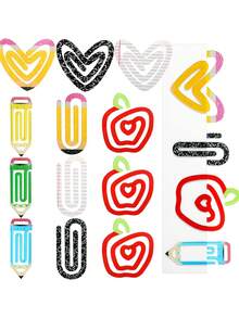 1pc Large Acrylic Paperclip Bookmark, Student Stationery & Office Supplies - Multicolor - View 4