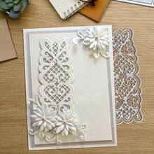 1pc Flower & Lace Metal Cutting Dies, Designed For Scrapbooking, Embossing, Handmade Cards & Gift Cards - Flower (12*7.6cm) - View 7