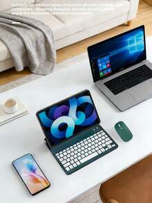 10吋無線鍵盤，超薄充電式藍牙鍵盤與滑鼠套組，相容 Android、Windows、Pro、Air、Mini，支援 iPadOS iOS 13 及更多 - 查看 7