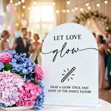 Let Love Glow Wedding Dance Floor Sign, Acrylic Tabletop Sign For Engagement Party And Wedding Dance Floor Decor - A - View 6