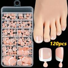 120-Piece French Manicure Set In 9 Colors, Short Square Style, Full Coverage Press-On Nails In Summer Pink And Glossy Brown. - Army Green - View 12