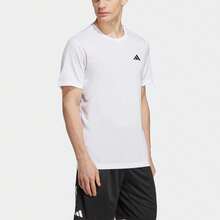 Adidas Áo thun nam tập luyện quần vợt cổ tròn tay ngắn thường ngày - trắng - Xem 2