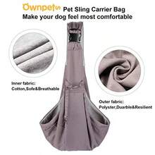 Mochila para Perro y Gato 34*82CM de Peso 12KG, Carrioloa para Perro y Gato, Canguera, Mochila de Gato, Dog Cat Carrier, , Cómodo, Reversible, Ajustable, para Mascotas pequeñas y Medianas - Gris - Ver 5