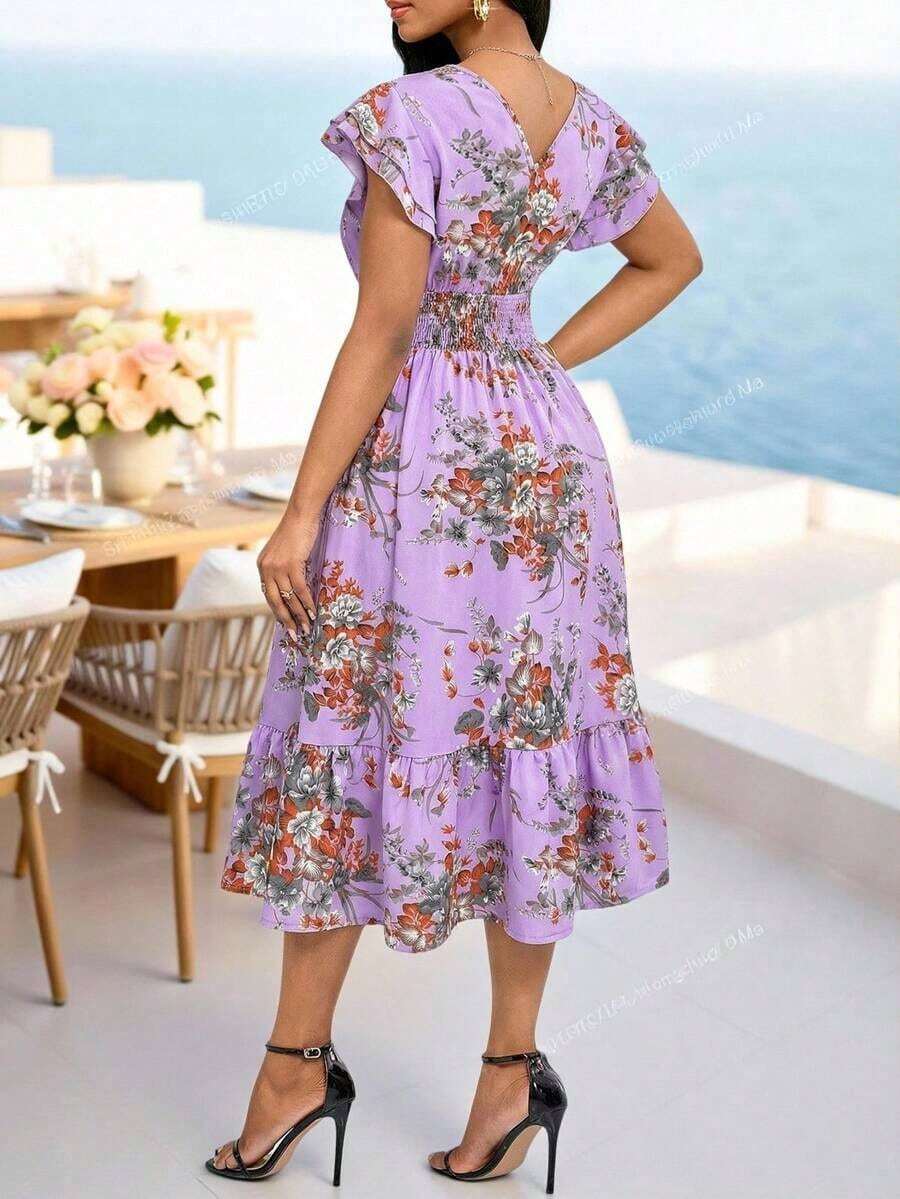 Women Midi Dresses - 紫色 - 查看 1