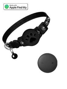 1pc Adjustable Reflective Cat Collar, Pet Cat Locator Collar Compatible With Apple Find My/ Find Hub Tracker, 7-9 Inch Animal Print Design, Detachable Collar For Cats - Multicolor - View 18