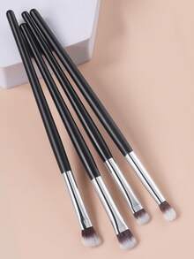 ronshadow Bộ 4 cọ trang điểm mắt đa năng - Cọ tán phấn mắt, cọ làm mờ, cọ vẽ chi tiết, cọ che khuyết điểm, cọ lấy phấn dễ dàng, dụng cụ trang điểm mắt hoàn chỉnh - màu đen - Xem 3