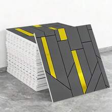 Brodark 10/20片装 奢华金/银箔 30*30厘米 自粘墙贴，易撕易贴仿瓷砖贴纸，优雅现代设计，防水防潮，可移除不留残胶，是浴室和厨房装修的理想之选。 - 10/20PCS - 查看 6
