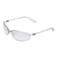 MIU MIU con logotipo de templo de metal, diseño rectangular, estilo unisex y de pareja, en color plateado. - SMUA50_M1BC_F08H1_C_068 - Ver 1