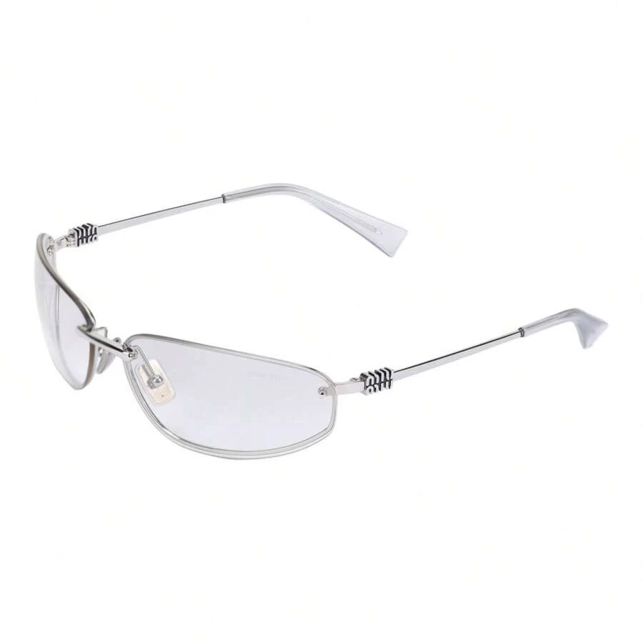 MIU MIU con logotipo de templo de metal, diseño rectangular, estilo unisex y de pareja, en color plateado. - SMUA50_M1BC_F08H1_C_068 - Ver 1
