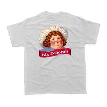 Women's Summer Short-Sleeved T-Shirt With Round Neck And Large Deborah Print, Vintage Style, Casual, Cute And Elegant, 4th Of July Clothing For Women, 180g, 100% Cotton. - 白色 - 查看 2