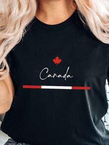 Canada Shirt, Canadian, Unisex Crewneck  Shirt - Negro - Ver 6
