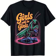 WOMEN Will Be WOMEN Praying Mantis T-Shirt - 黑色 - 查看 1