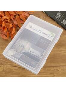 3pcs A5 Transparent Plastic Storage Boxes With Lids | Flip-Top Stackable Organizer Boxes - Durable Rectangular Containers For Office Supplies, Art Materials And Desk Accessories | Multi-Functional Design With Easy-Grip Handles (Non-Waterproof) - Multicolor - View 7
