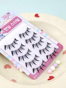 5 Pairs Pointed Tail Cartoon Devil Invisible Lashes, Natural Big Eyes Lashes, Cute Tapered Soft Lightweight Comfortable Lashes For Dates And Parties - Spiky Manga Lashes - View 7