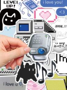 55pcs Retro Internet Meme Sticekrs Internet Meme Decorative Stickers For Laptop Suitcase Scrapbook Diy Decor - A - View 8