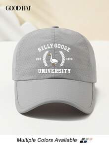 1pc Women's Wheat Ear & Goose Print Breathable Mesh Baseball Cap, Versatile Lightweight Foldable Adjustable Hat For Summer Commuting, Outdoor Sports, Hiking, Beach, Casual Streetwear - B - View 7