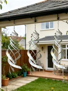 8pcs/Set Holographic Reflective Bird Repellent Spiral Deterrent, 360° Rotating Bird Scare Device, Suitable For Garden, Patio, Farm, Orchard Outdoor Decoration, Prevent Birds From Approaching - A - View 6