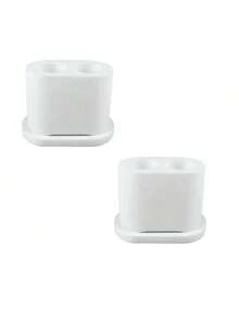 2pcs Electric Toothbrush Head Storage Box, Toothbrush Head Holder, Plastic Bathroom Countertop Storage Box, Space-Saving Bathroom Countertop Storage Rack, Independent Toothbrush Holder, No Installation/No Power Required - Multicolor - View 13