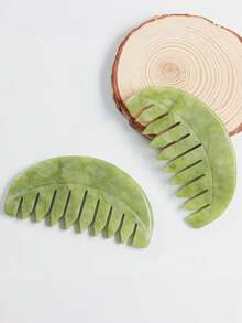 Bộ lược và dụng cụ massage bằng đá ngọc bích tự nhiên - Dụng cụ massage da đầu Gua Sha. Máy massage cầm tay đa chức năng. Máy massage da đầu màu xanh lá cây, giúp giảm căng thẳng, thư giãn cơ thể và tâm trí, chăm sóc da đầu. Thiết kế tiện dụng. - Nhiều màu - Xem 7