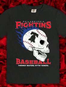 1 Piece Of Women's Summer Clothing, Philadelphia Phillies Fightins Nevermind T-Shirt, Women's Summer Clothes, Summer Tops, 180g, 100% Cotton. - 黑色 6 - 查看 12