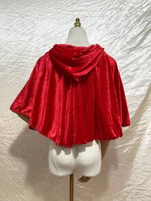 Áo choàng có mũ unisex, áo choàng cosplay tiệc Halloween, khăn choàng có mũ nhập vai, đạo cụ trang phục biểu diễn sân khấu Cô bé quàng khăn đỏ, khăn choàng trang phục tiệc lễ hội - Đỏ - Xem 7