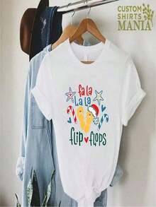 Women's Plus Size T-Shirt With 'Baseball Is My Favorite Season' Print, Casual, Black, Polyester, Short Sleeve, Crew Neck, Machine Washable, Spring And Summer Activewear, Fun Design T-Shirt, Suitable For Sports And Outdoor Activities - 白色 11 - 查看 7