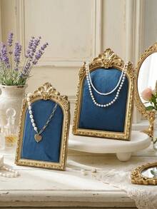 1pc Retro Gold Floral Arched Jewelry Display Stand, Resin Material, Various Sizes Available, Suitable For Necklaces, Bracelets, Earrings Display And Storage, Room Decor - Gold - View 10