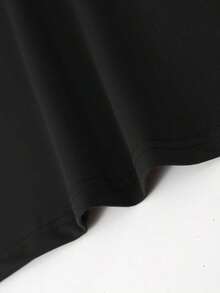Manfinity  Camiseta Casual para Hombre con Estampado Gráfico, Hombros Caídos, Talla Grande - Negro - Ver 3