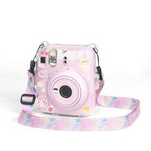 Camera Bag Instant Camera Protective Case Mini 12 Protective Shell Transparent Shell Crystal Shell Shoulder Strap Stickers Photo Bag Protective Shell 3-In-1 Set Strap Ckers Crystal Shell 3 PiecesSet Exquisite Gift Fashionable Portable - View 5