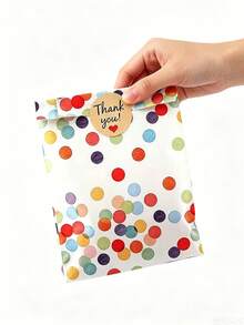 48/24/12 Sets Colorful Polka Dot Kraft Paper Gift Bags With Stickers, Birthday Party Gift Bags, Wedding Party Colorful Polka Dot Kraft Paper Bags, Holiday Party Colorful Polka Dot Gift Bags, Thanksgiving Theme Party Gift Bags Decorations, Suitable For Weddings, Birthday Parties, Holiday Gatherings, Party Gifts, With Sealing Stickers - Colorful Polka Dot Paper Bags - View 7