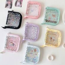 1 buah Dompet Pengikat Photocard Mini 3 Ring PVC Lucu, Tempat Photocard Portabel dengan Motif Bintang, Kotak Album Kartu Resleting Transparan untuk Photocard Idol 3", Kartu Koleksi & Kartu Lomo, Tas Organizer Koleksi Kawaii untuk Pelajar & Penggemar, Kembali ke Sekolah - bahan pengikat - View 2