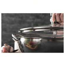 TFCFL 1 Pcs 5L/1.32gal Double-Flavor Hot Pot,12.6x2.95inches Silver Hot Pot With Divider,Stainless Steel Shabu Dual Sided W/ S-Type Separator+Lid-Gift For Family, Friends, Birthdays, Spring, Summer, Mother's Day, Boyfriend, Girlfriend - View 10