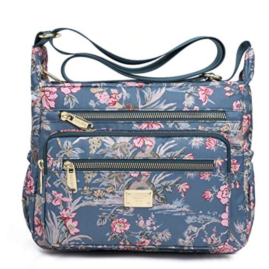 Pealwel Women Shoulder Handbag Roomy Multiple Pockets Bag Ladies Crossbody Purse Tote Top Handle Satchel - Ss-花 - 查看 1