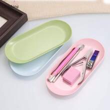 LUSLUKING 1pc Plastic Professional Nail Technician Tray - Bathroom Vanity Jewelry Storage Box, Multi-Functional Storage Solution For Cosmetics, Rings And Nail Tools - Multicolor - View 2