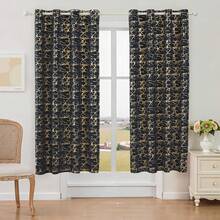 1 pieza/2 piezas Cortinas opacas/Cortinas con estampado de mármol/Diseño con ojales en la parte superior/Múltiples colores y tamaños disponibles/Cortinas 100% opacas/Protección de privacidad/Bloquean la luz solar y oscurecen la habitación/Sala de estar, dormitorio, estudio/Cortinas para fiestas/Cortinas negras - Negro - Ver 30