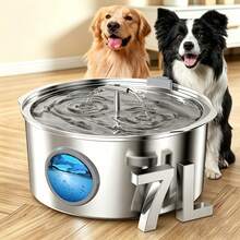 Air Mancur Minum Hewan Peliharaan Kapasitas Besar 7L/1,85 Galon dari Baja Tahan Karat, Filter Sirkulasi Otomatis, Pompa Air Senyap, Cocok untuk Anjing dan Beberapa Kucing, (Colokan Tidak Termasuk), (Kartrid Filter Pengganti Tersedia Secara Terpisah) - 7L - View 11