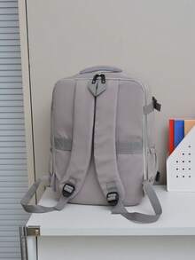 Large Capacity Backpack, Korean Fashion Lightweight Travel Backpack, Student Laptop Bag, Travel Bag For Women - Grey - View 6