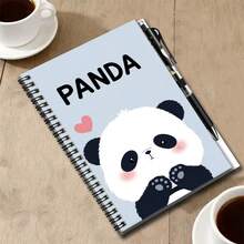 1 Set de Cuaderno de Espiral con Patrón Lindo de Panda y Bolígrafo, 100 Páginas Prácticas Interiores, Adecuado para Registros de Trabajo, Notas de Estudio, Escritura de Diario, Planificación Diaria y Otros Escenarios, Su Apariencia Exquisita También lo Convierte en un Regalo Pensativo para Graduación, Cumpleaños y Otras Ocasiones, ¡Un Compañero de Escritura y Grabación Útil! - A - Ver 6