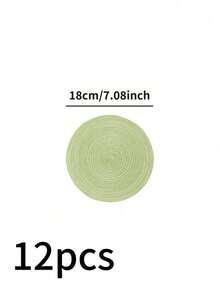 12/8/6/4/2/1 Stück Boho-Stil gewebte Tischsets, Küchendekoration, runde einfarbige Tischmatten, Schüssel-/Teller-/Tassen-Untersetzer, geeignet für Feiertagspartys, Geburtstagspartys, Vintage-Landhausstil, Outdoor-Esstisch-Dekoration, Heimdekoration, ganzjährig verwendbar - Grün - Übersicht 25