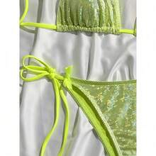 Shiny Pink Micro Bikini Set Mujer Women Sexy Push Up Thong Swimsuit Summer Bathing Suit Bandage Holiday Swimwear Women Biquine - 光澤-wh - 查看 3