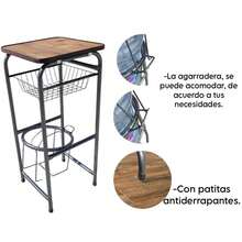 Tabletop Water Dispenser Stand With Fruit Baskets 40x40 - Grey - View 3
